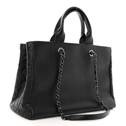 Chanel Caviar Lambskin Quilted Large Coco Break Shopping Bag Black 3 of 11