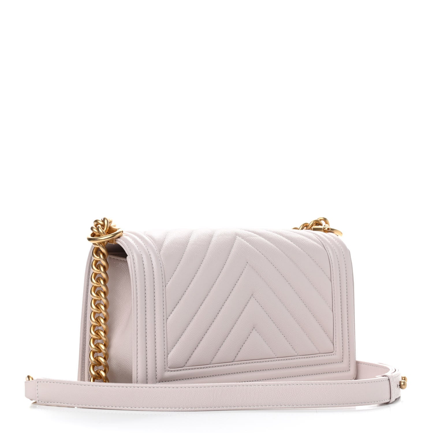 Chanel Caviar Chevron Quilted Medium Boy Flap Light Purple 3 of 9