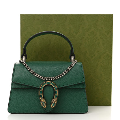 Gucci Dollar Calfskin Crystal Mini Dionysus Top Handle Bag Emerald 11 of 11