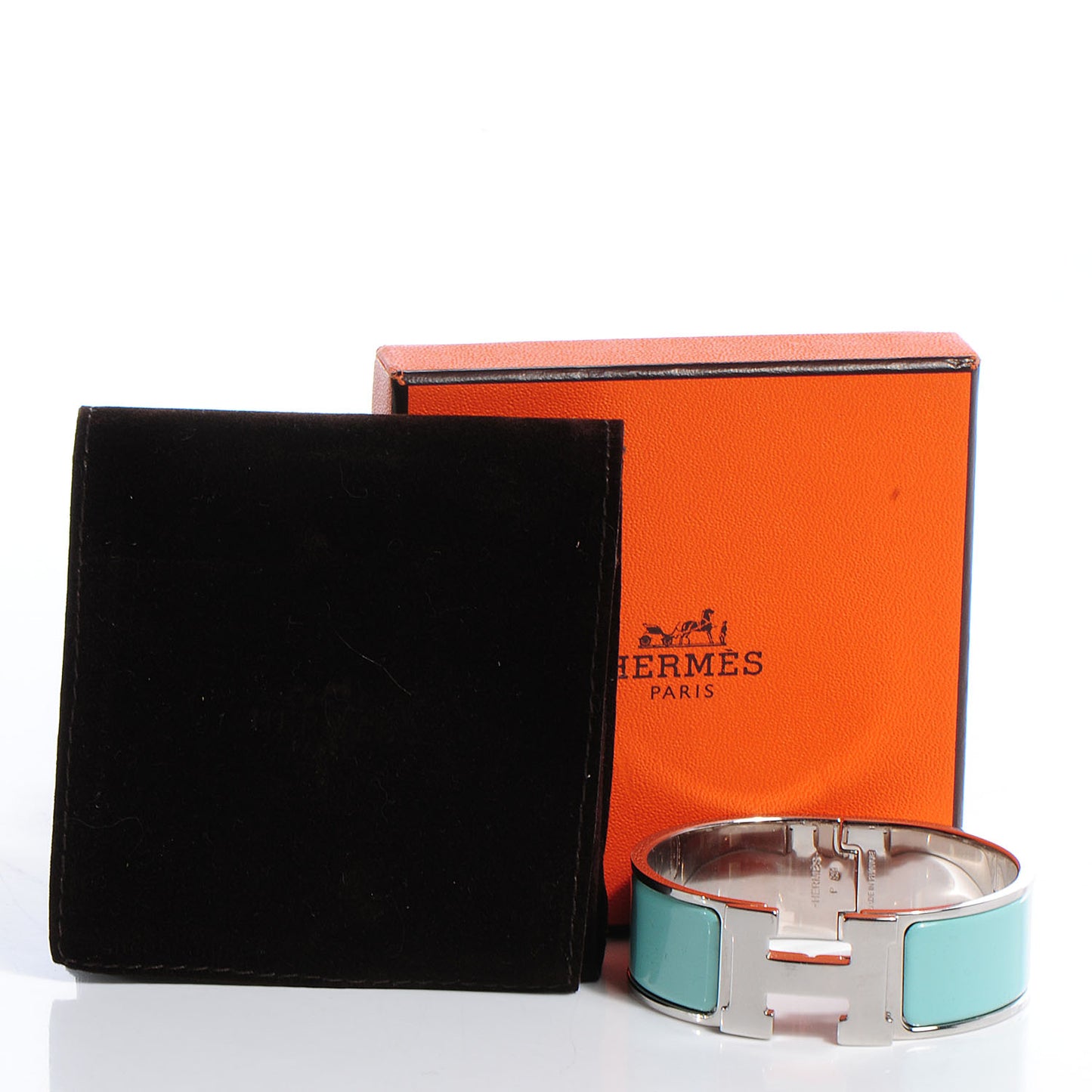 Enamel Wide Clic Clac H Bracelet PM Lagon