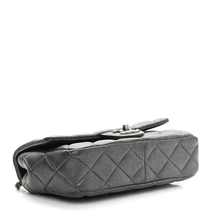 Chanel Iridescent Goatskin Quilted Small CC Eyelet Flap Dark Silver 4 of 11
