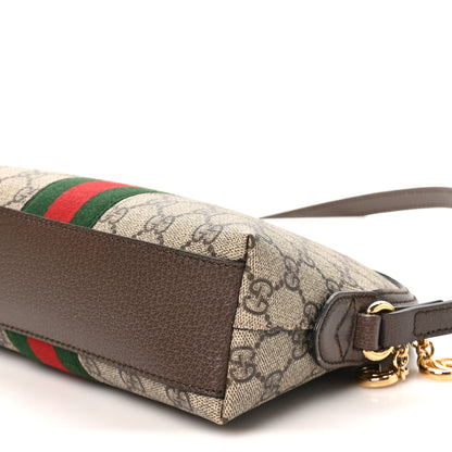 Gucci GG Supreme Monogram Textured Dollar Calfskin Web Small Ophidia Dome Shoulder Bag Beige Ebony New Acero 9 of 9