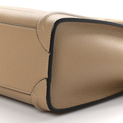 Celine Drummed Calfskin Nano Luggage Dune 9 of 10