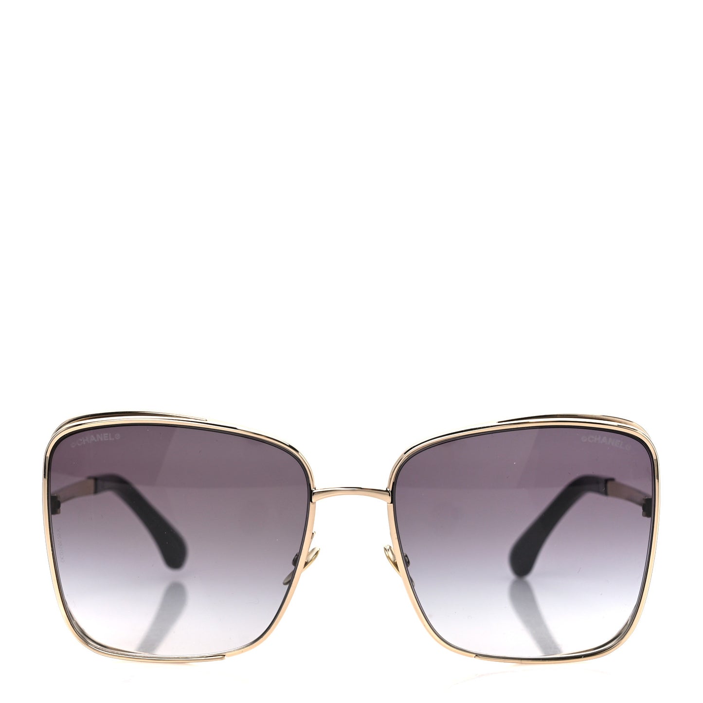 Metal Logo Square Sunglasses 71541 Gold