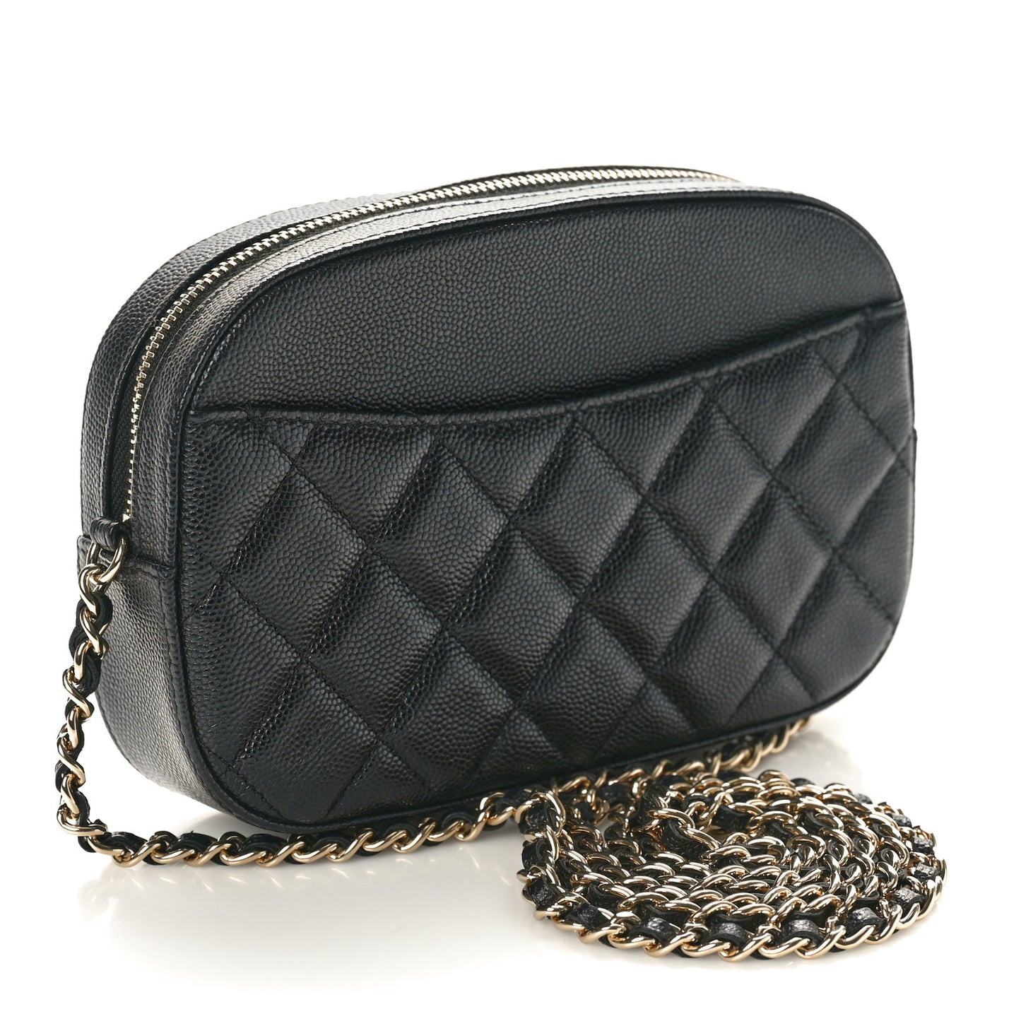 Caviar Quilted Vanity With Chain Black