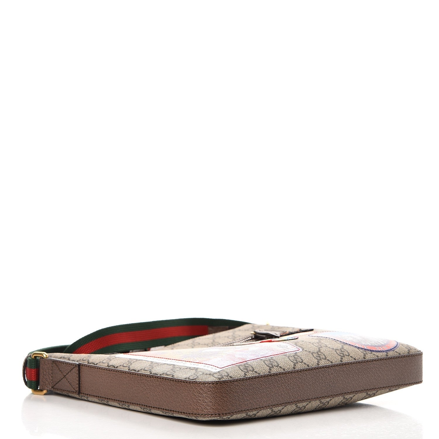Gucci Soft GG Supreme Monogram Courrier Web Medium Flat Messenger Bag Beige New Acero Multicolor 4 of 8