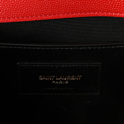 Saint Laurent Grain De Poudre Classic Monogram Cassandre Clutch Red 6 of 7