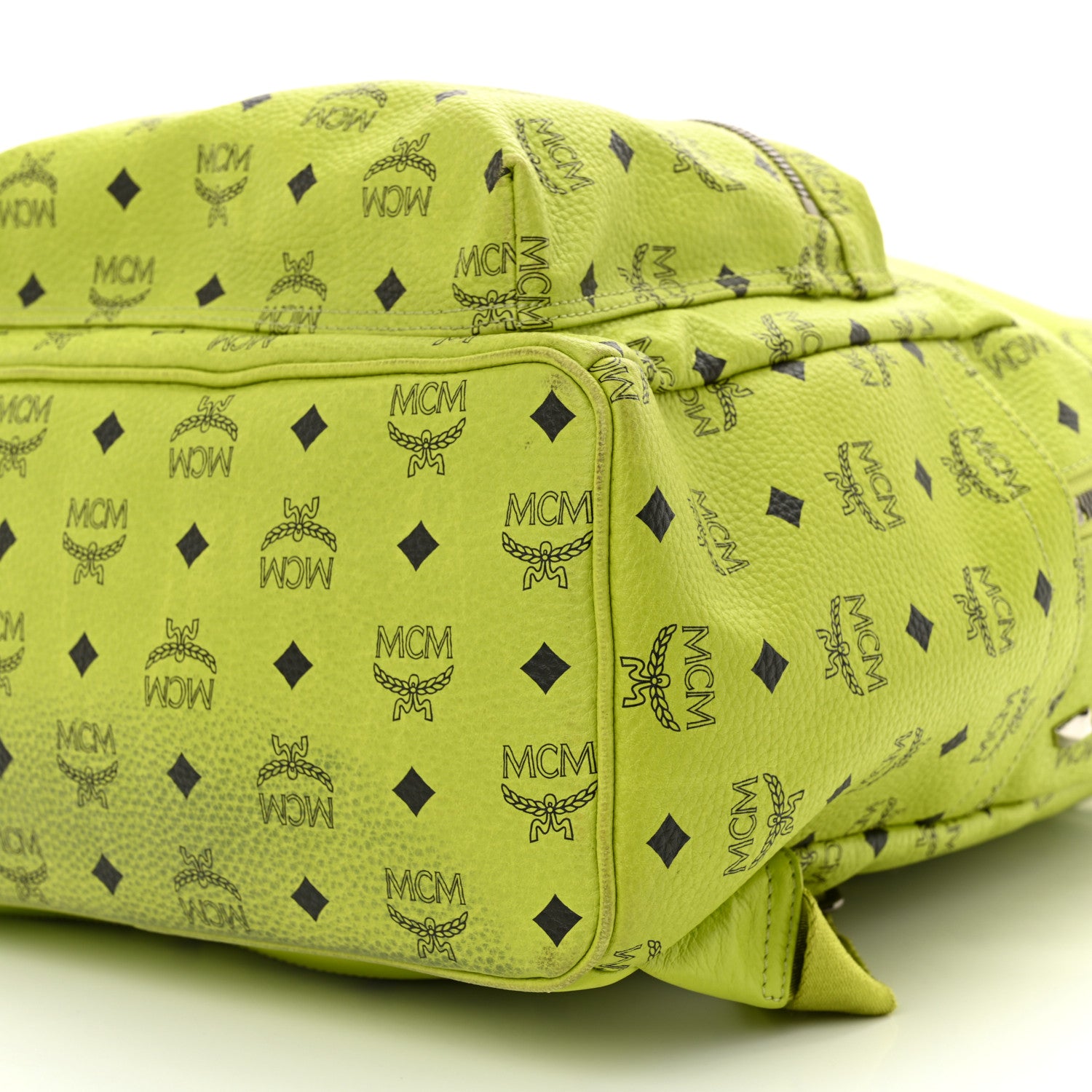 MCM Visetos Crown Stud Medium Stark Backpack Green 8 of 11