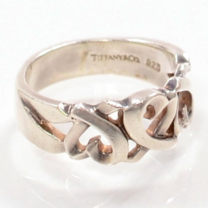 Tiffany Sterling Silver Paloma Picasso Loving Hearts Ring 8 3 of 6