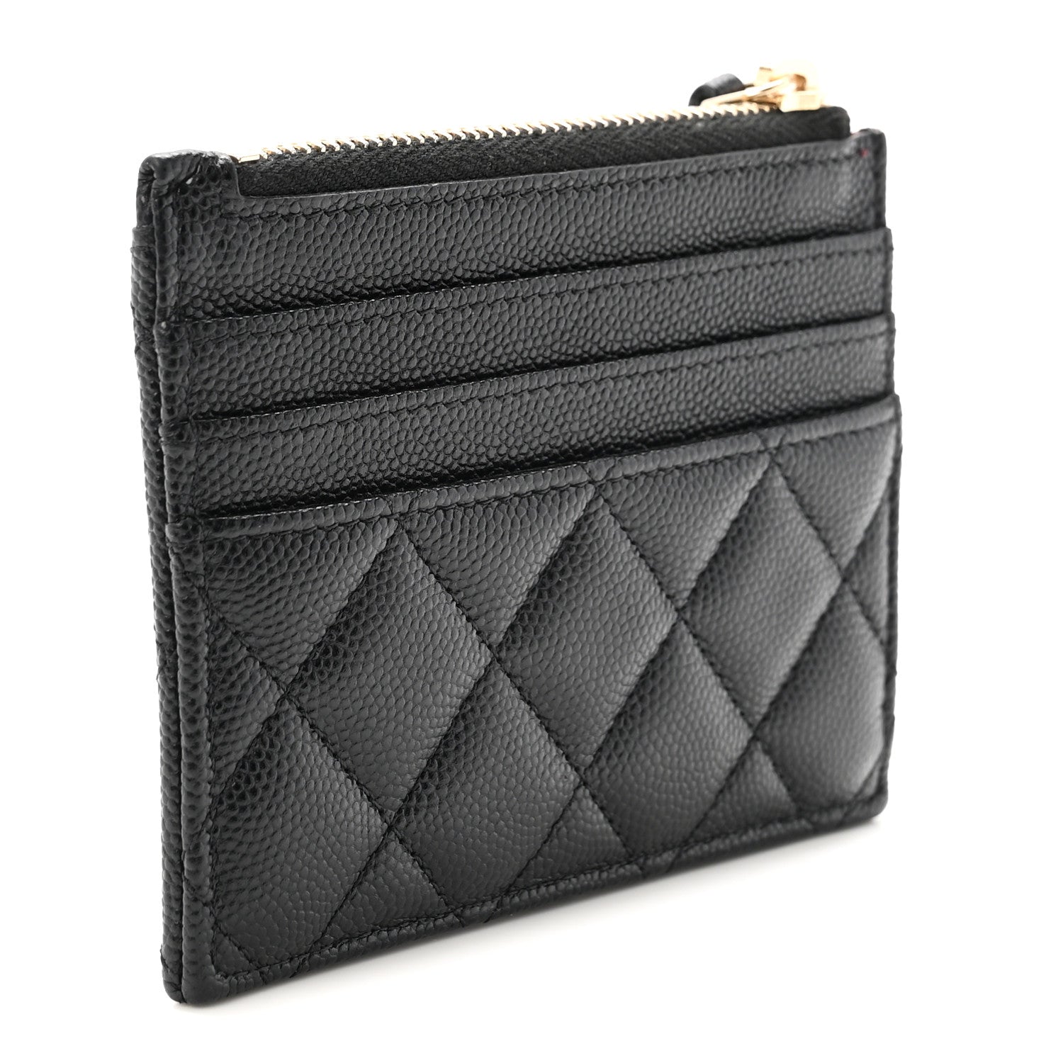 Chanel Caviar Quilted CC Zip Card Holder Black 3 of 8