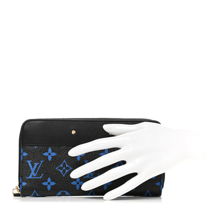 Louis Vuitton Calfskin Colored Monogram Zippy Wallet Blue Black 2 of 6