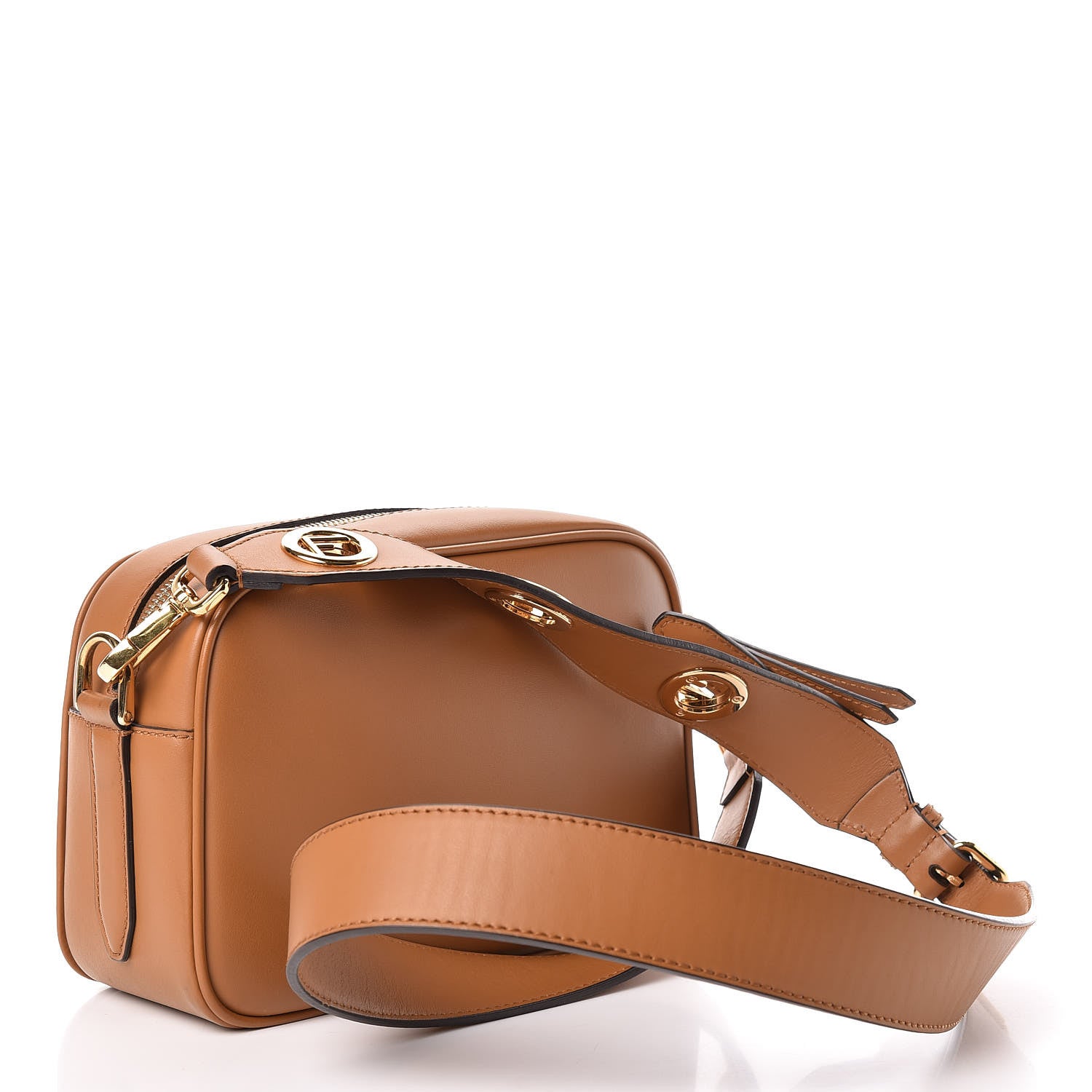 Fendi Vitello Century F is Camera Case Caramello 3 of 11