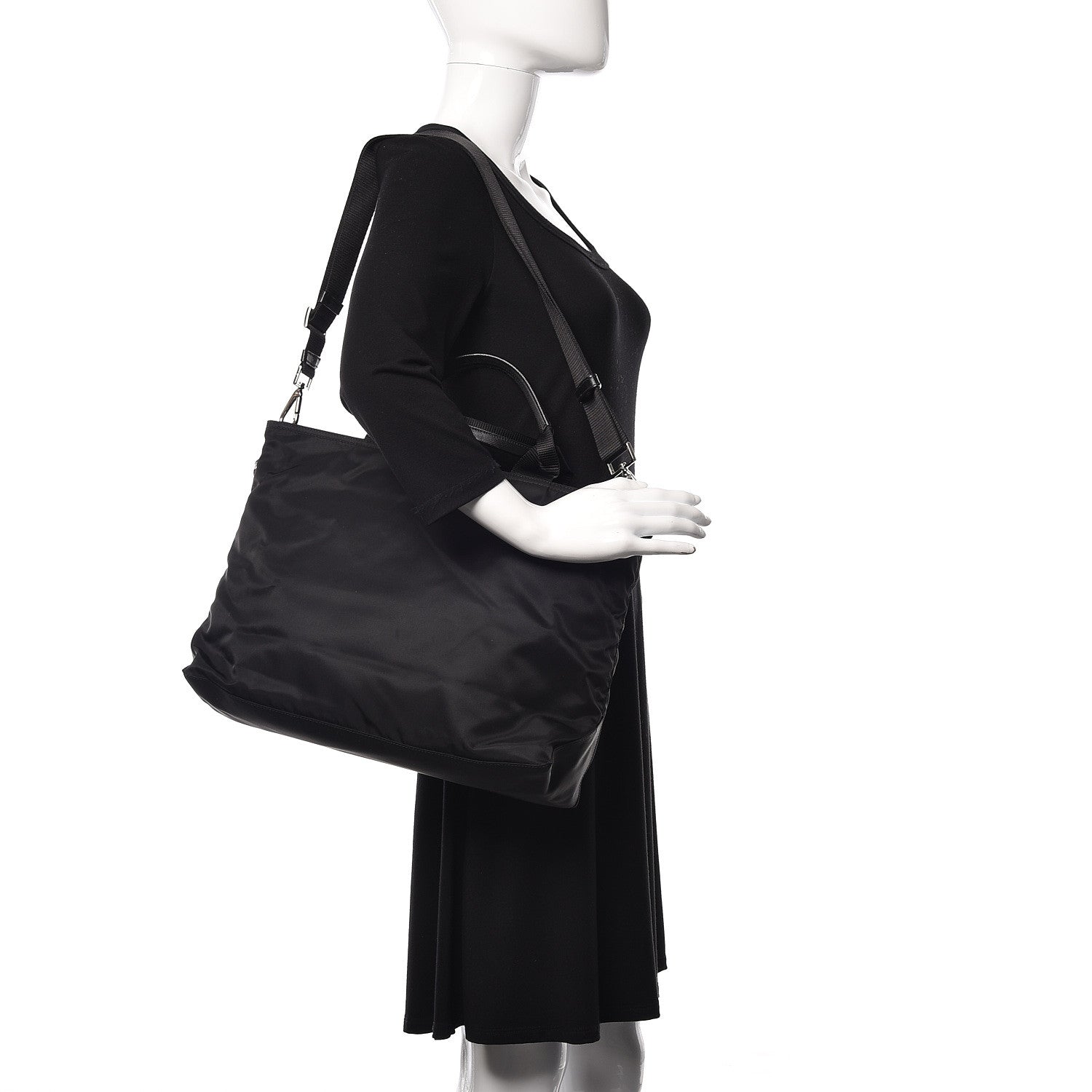 Prada Nylon Vela East West Shopper Tote Black 1 of 12