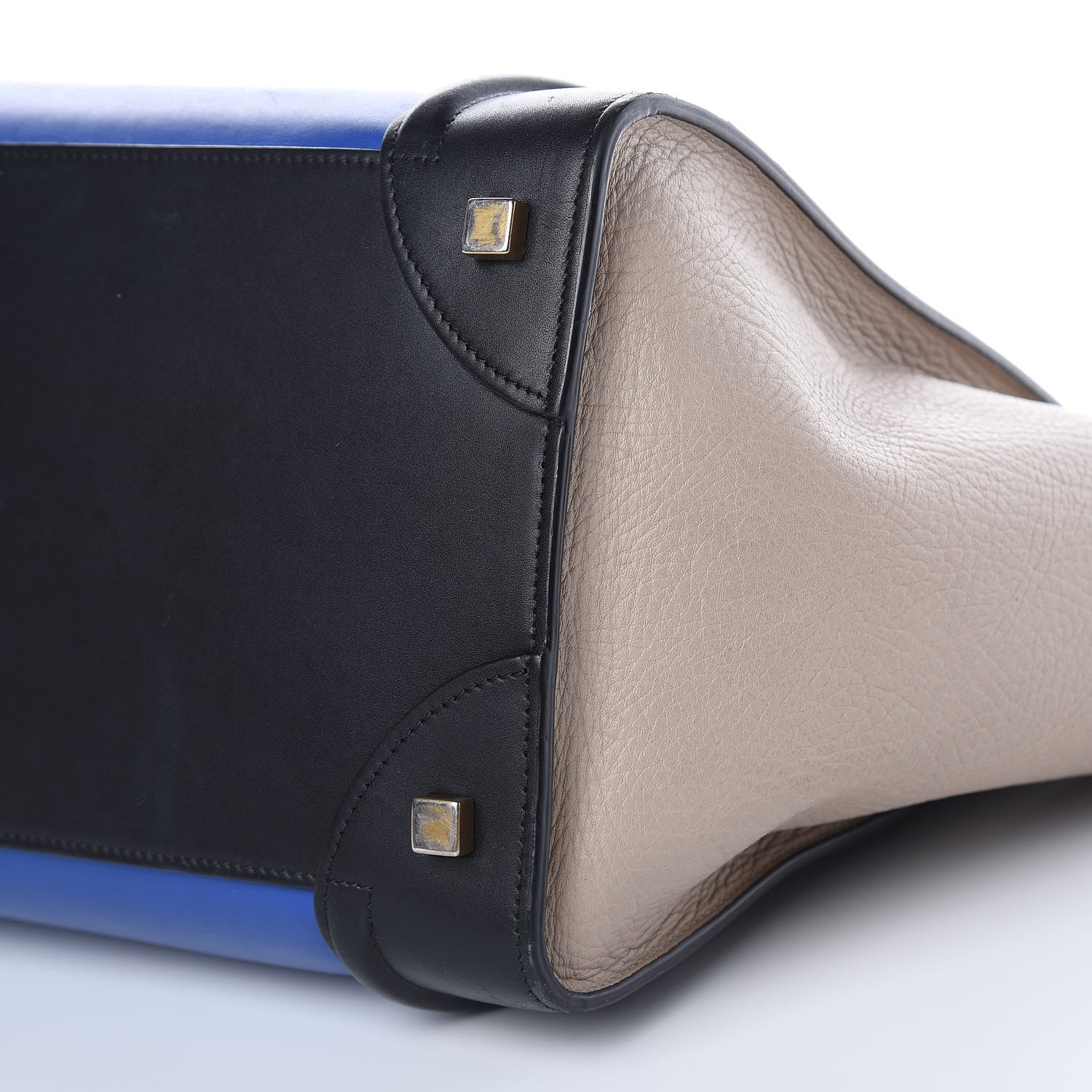 Celine Elephant Calfskin Mini Tri-Color Luggage Indigo 9 of 18