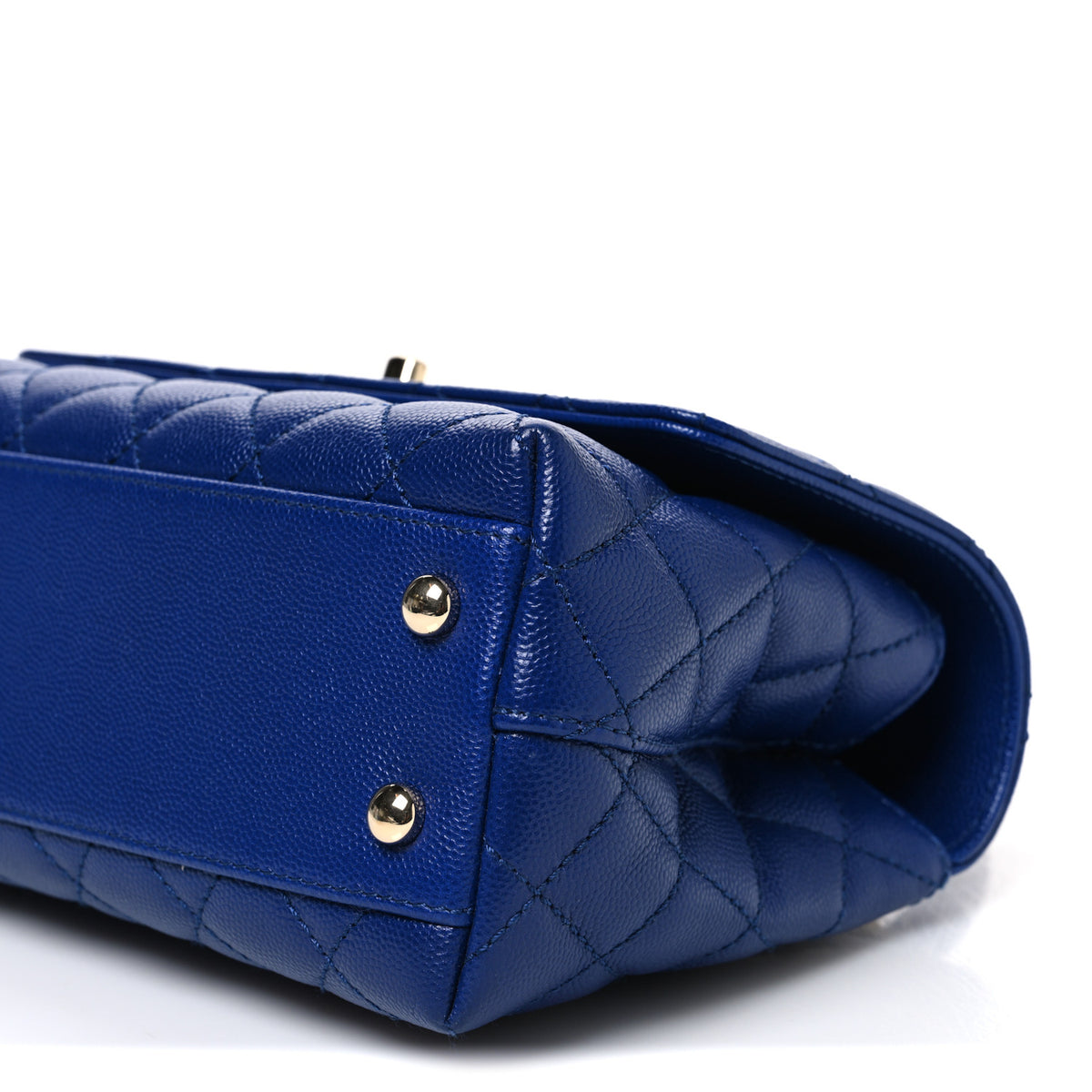 Caviar Quilted Mini Coco Handle Flap Blue