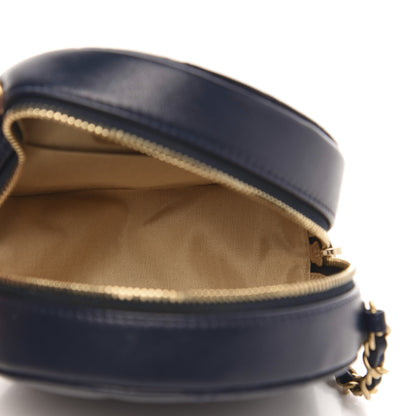 Chanel Lambskin Quilted Round Pearl Crush Clutch With Chain Navy Blue 5 of 10