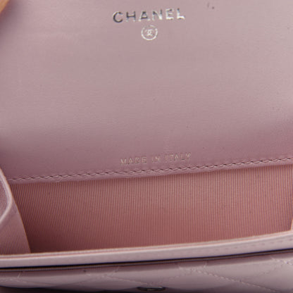 Chanel Lambskin Quilted Flap Card Holder Light Pink 7 of 9