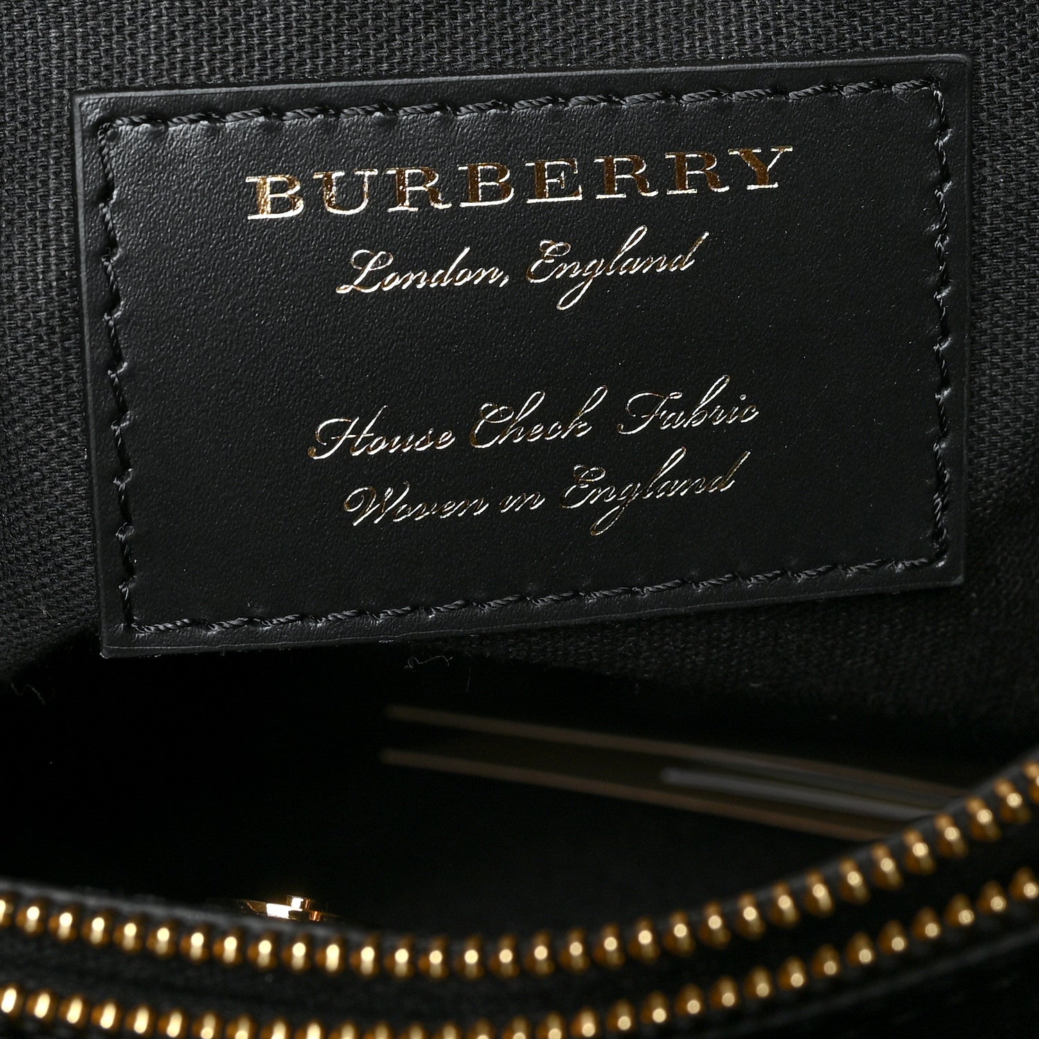 Burberry House Check Grainy Calfskin Medium Banner Tote Black 6 of 9