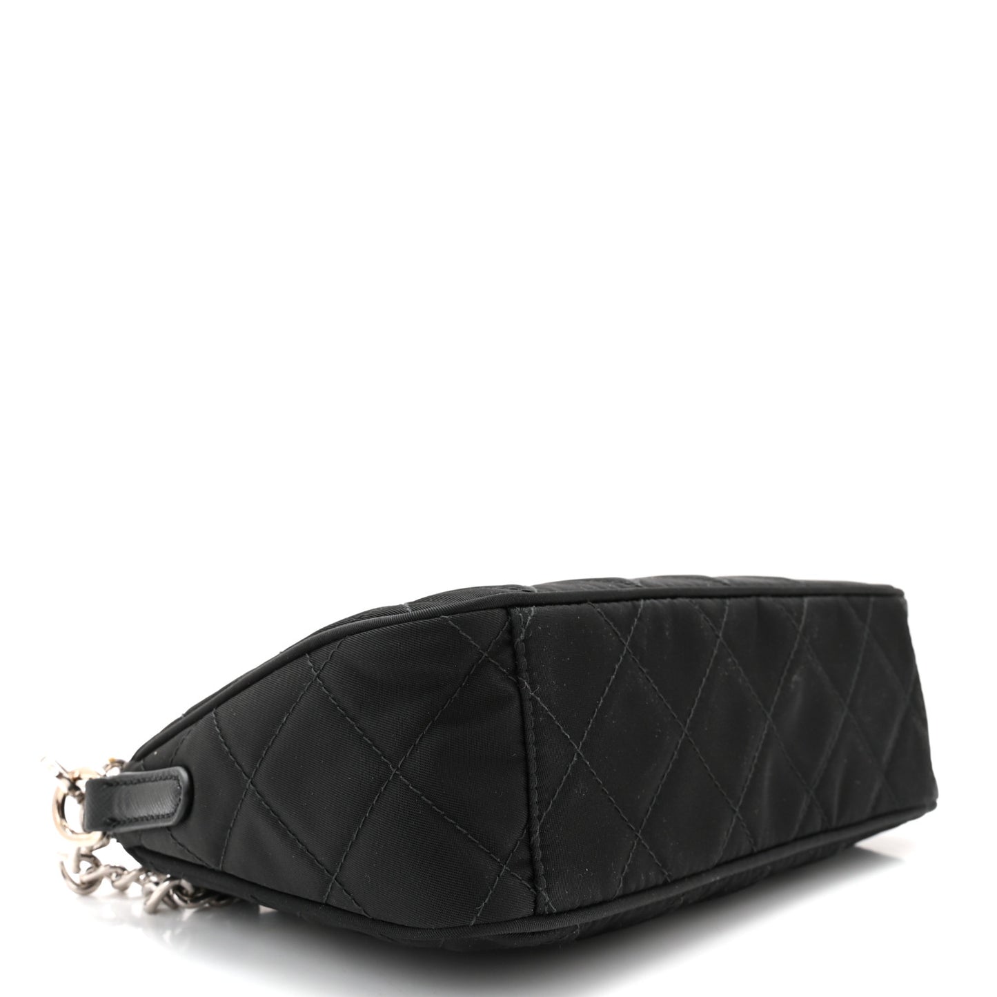 Nylon Tessuto Impuntu Quilted Crossbody Bag Black