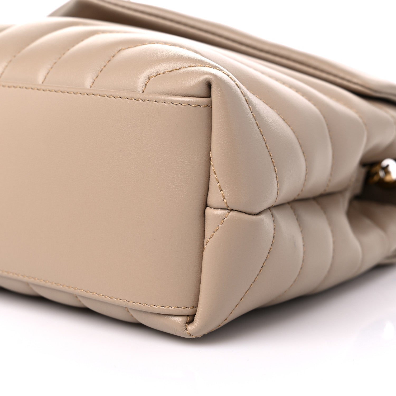 Saint Laurent Calfskin Y Quilted Monogram Small Loulou Chain Satchel Dark Beige 9 of 12