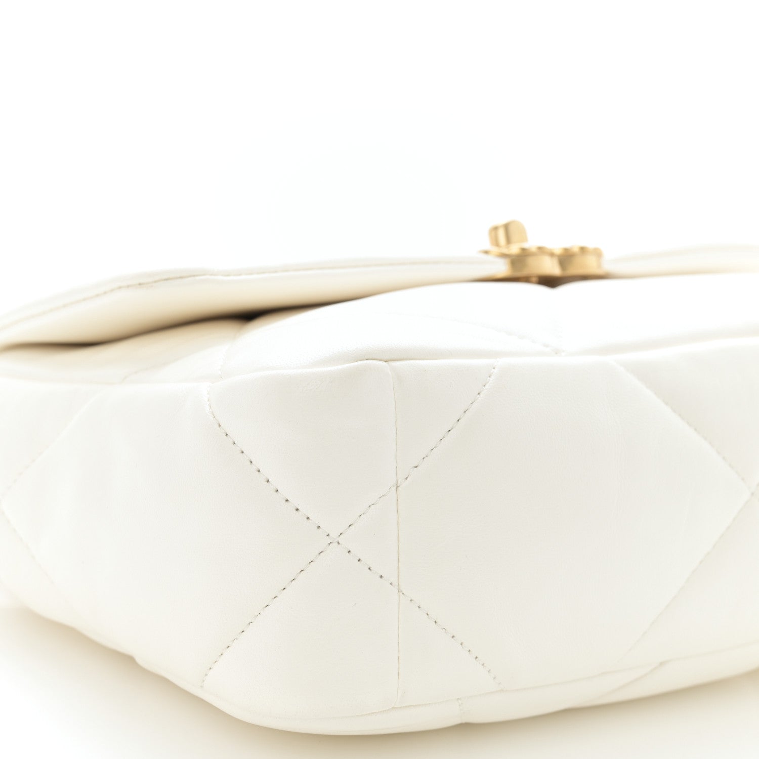 Chanel Goatskin Quilted Medium Chanel 19 Flap White 9 of 12