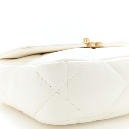 Chanel Goatskin Quilted Medium Chanel 19 Flap White 9 of 12