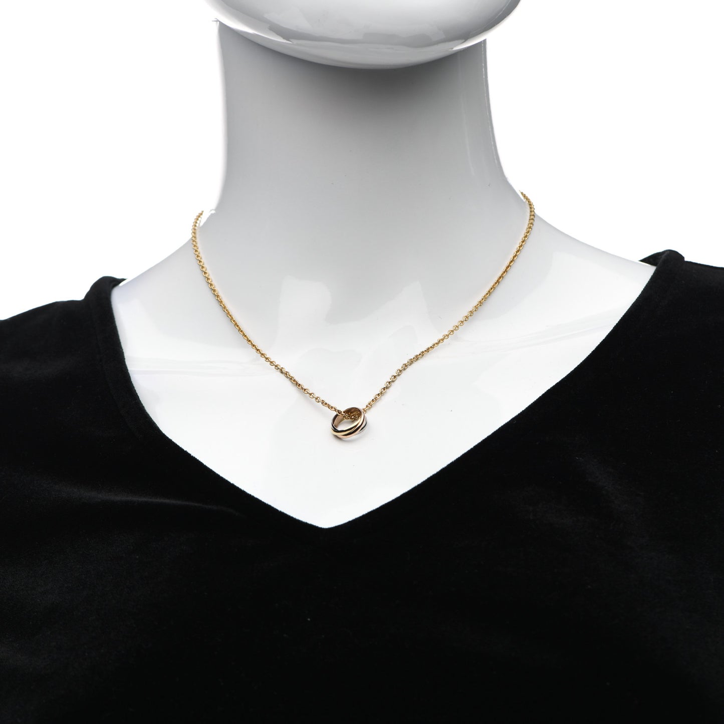 18K Pink Yellow White Gold Baby Trinity Pendant Necklace