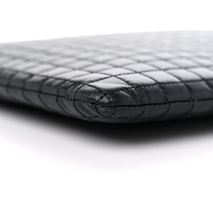 Celine Calfskin Quilted C Charm Pouch Black 8 of 10