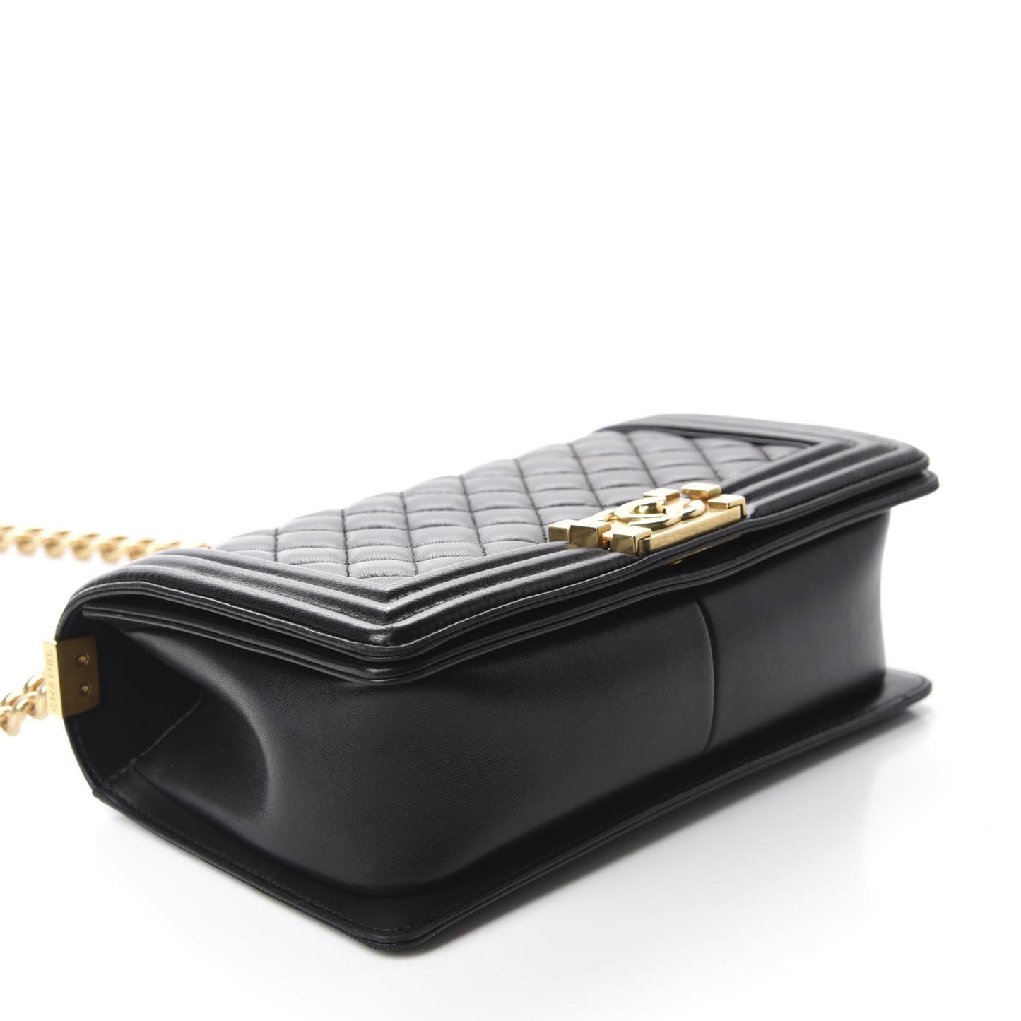 Lambskin Quilted Medium Boy Flap Black