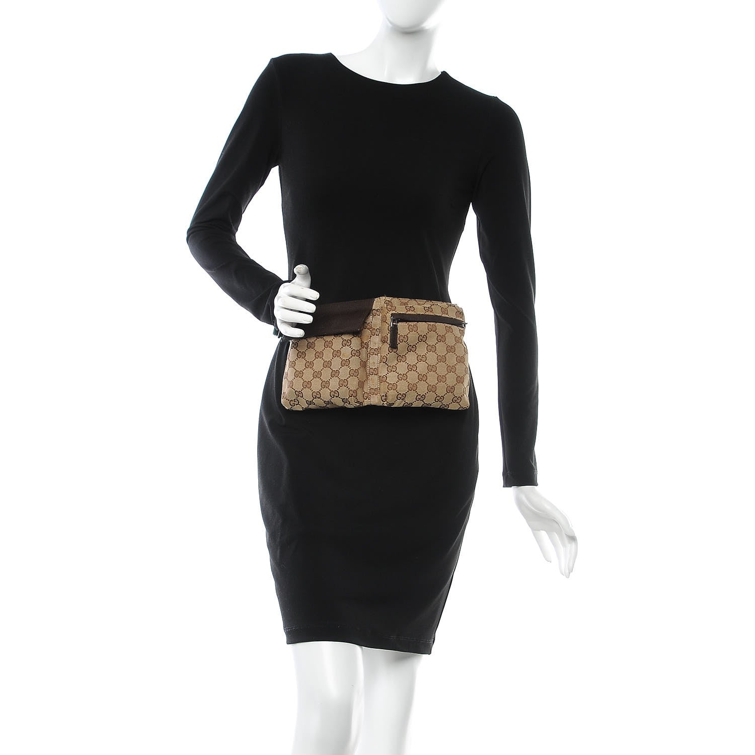Gucci Monogram Web Belt Bag Dark Brown 2 of 9