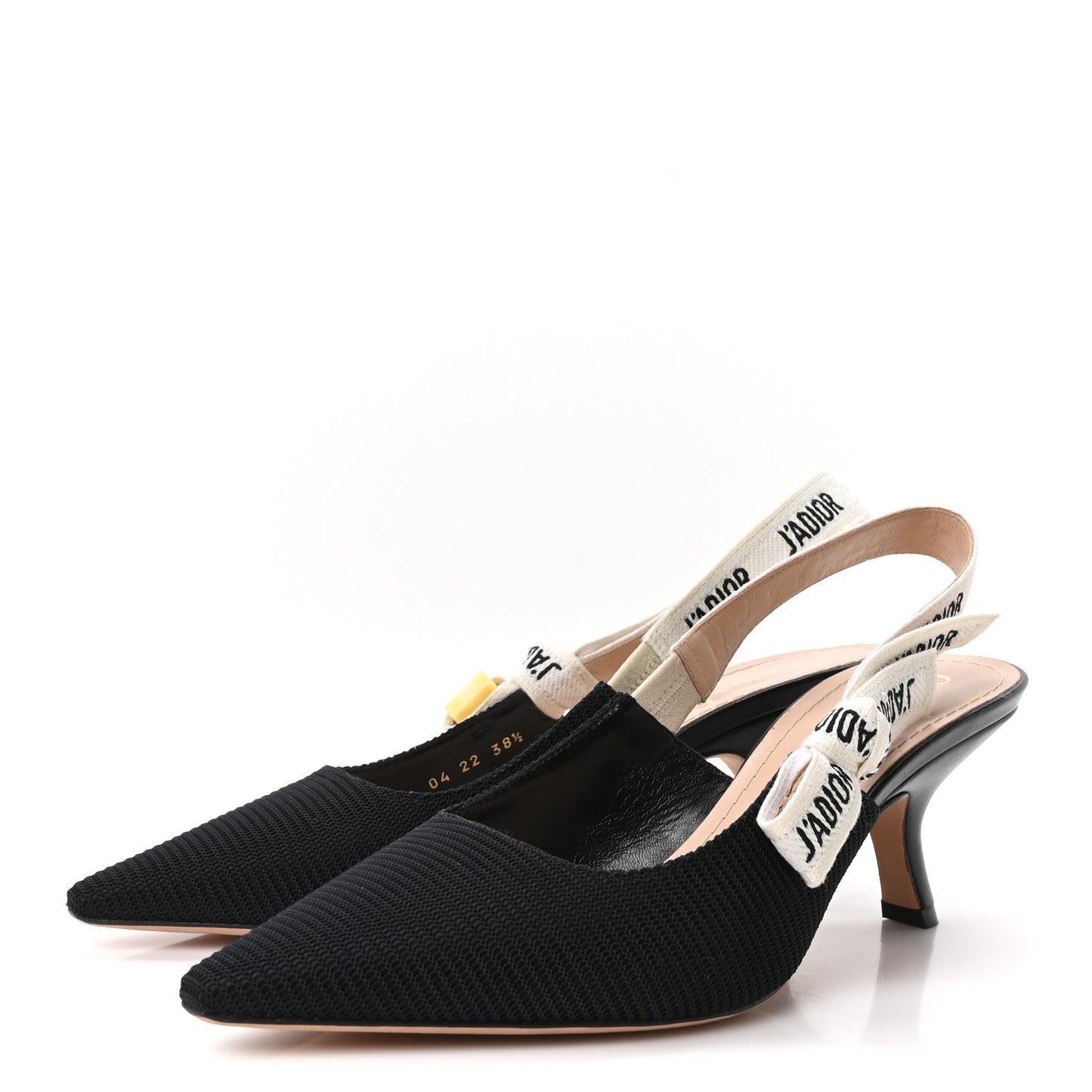 Technical Canvas Ribbon J Adior Slingback 65mm Pumps 38.5 Black