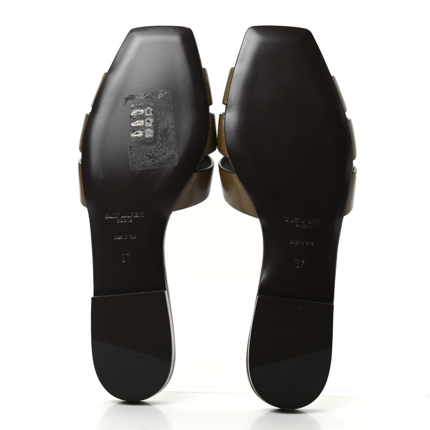 Saint Laurent Calfskin Nu Pied 05 Slide Sandals 37 Brown 6 of 11