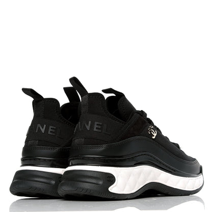 Chanel Velvet Calfskin Mixed Fibers CC Sneakers 36 Black 3 of 4