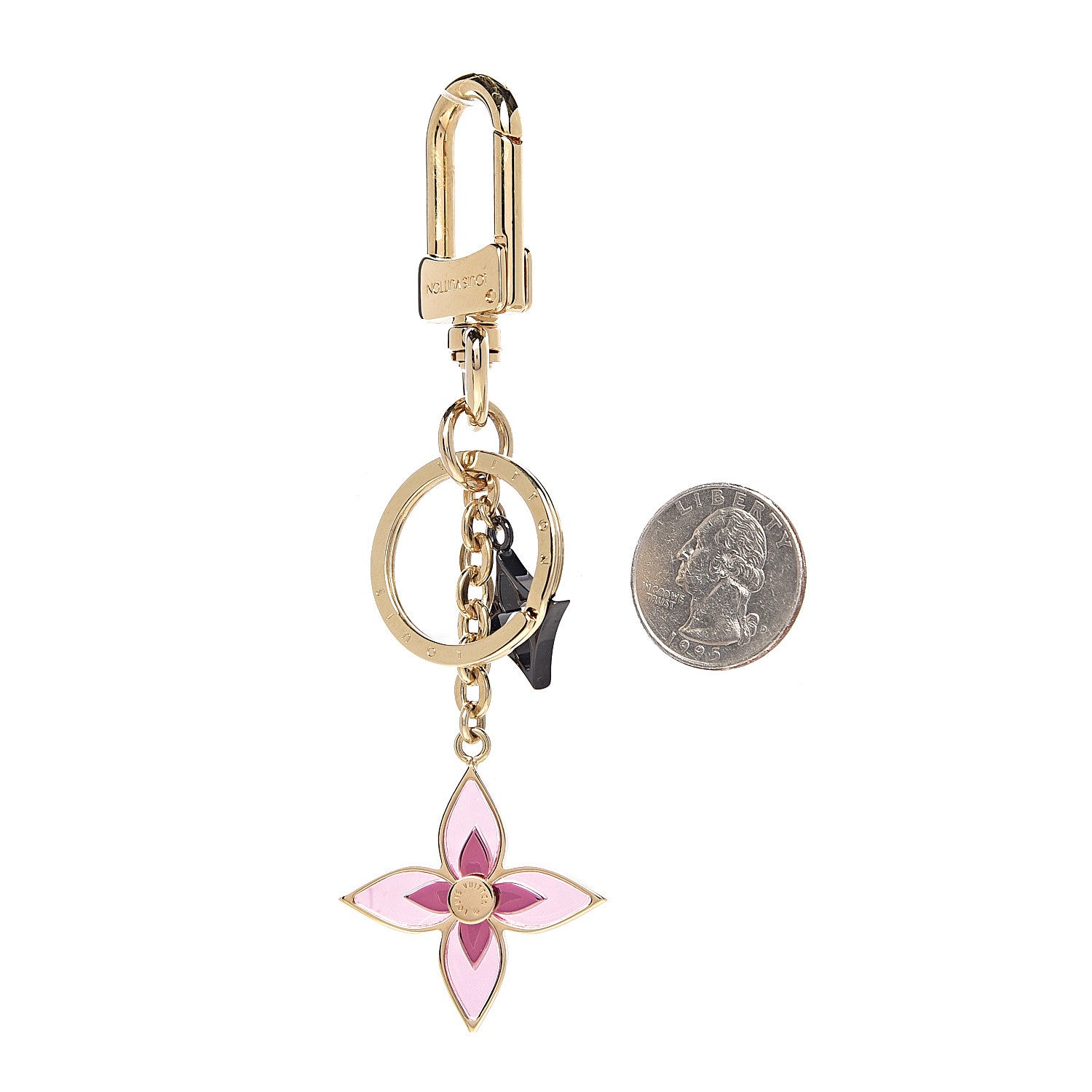 Louis Vuitton Monogram Blooming Flowers BB Bag Charm Key Holder Dore 2 of 3