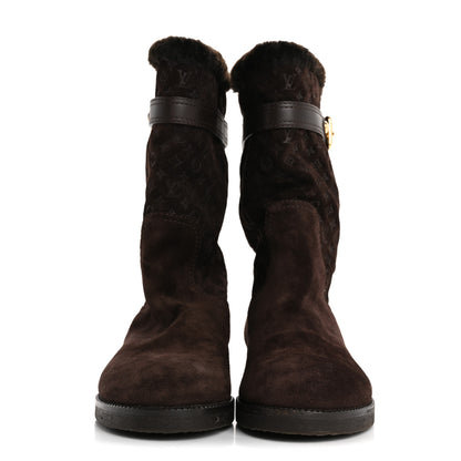 Louis Vuitton Suede Fur Wintry Boots 39 Brown 3 of 11