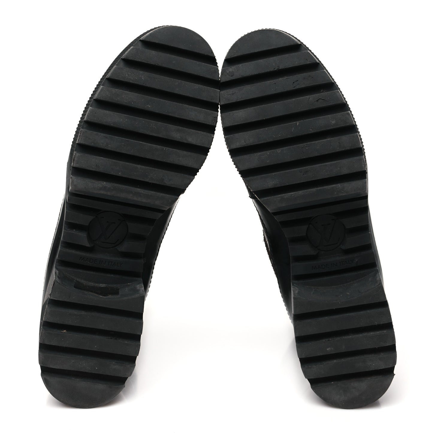 Suede Calfskin Monogram World Tour Platform Desert Boots 38 Black