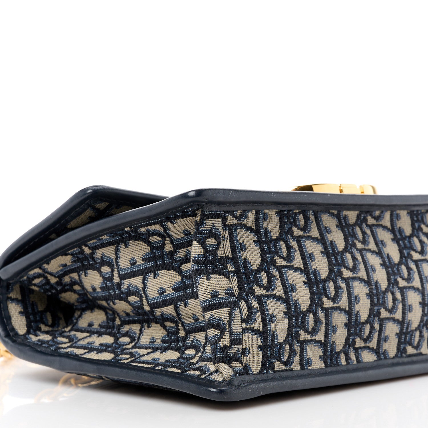 Christian Dior Oblique 30 Montaigne Chain Flap Bag Blue 9 of 13