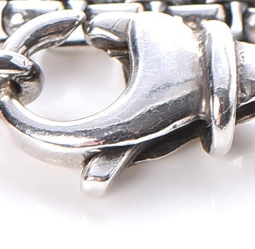 David Yurman Sterling Silver 14K Yellow Gold Pearl Logo Station Necklace 16" 6 of 7