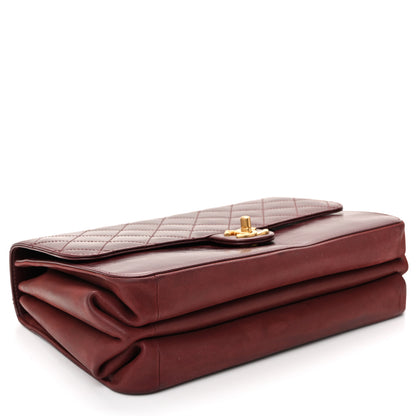 Chanel Calfskin Quilted Straight Lined Flap Burgundy 4 of 11