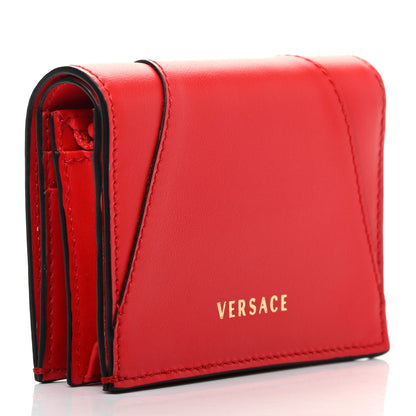 Versace Calfskin Virtus Bifold Wallet Red 3 of 7