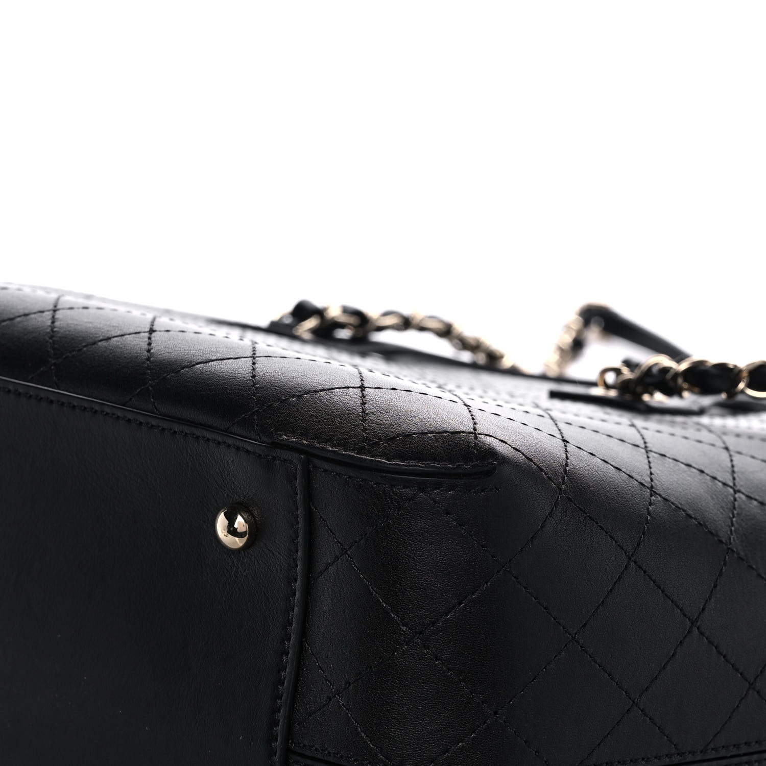Chanel Calfskin Stitched Shopping Tote Black 9 of 10