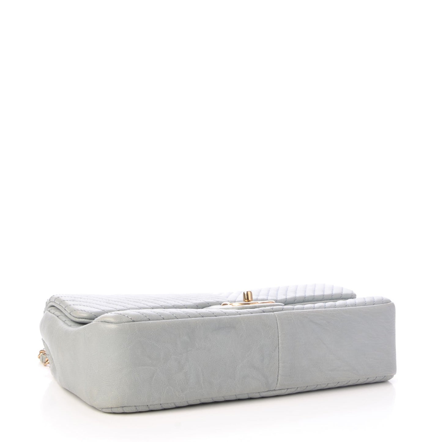 Calfskin Surpique Chevron Medium Flap Grey