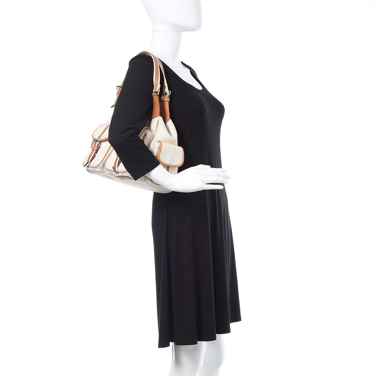 Monogram Tote White Tan
