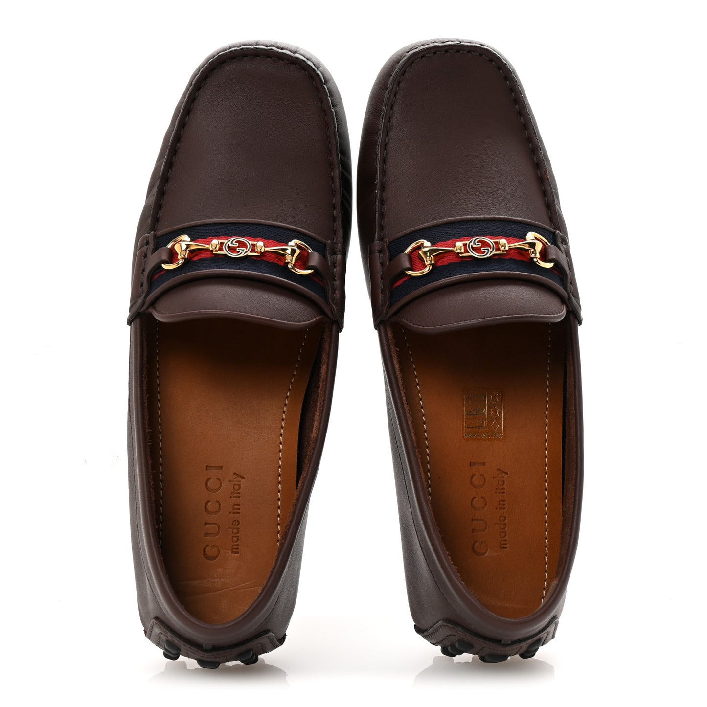 Soft Clove Calfskin Web Mens Horsebit Driver Loafers 7.5 Cocoa