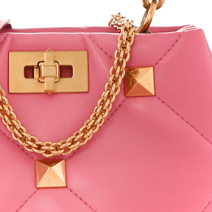 Valentino Garavani Nappa Small Roman Stud The Handle Bag Flamingo Pink 8 of 10