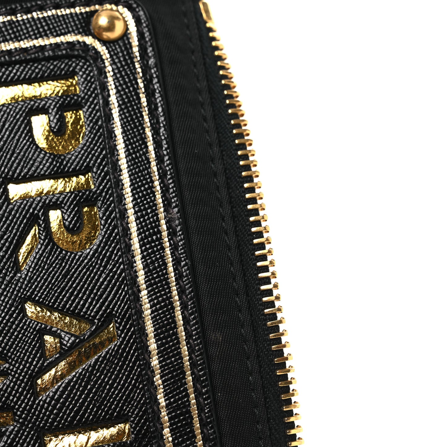 Tessuto Bandoliera Logo Shoulder Bag Gold Black