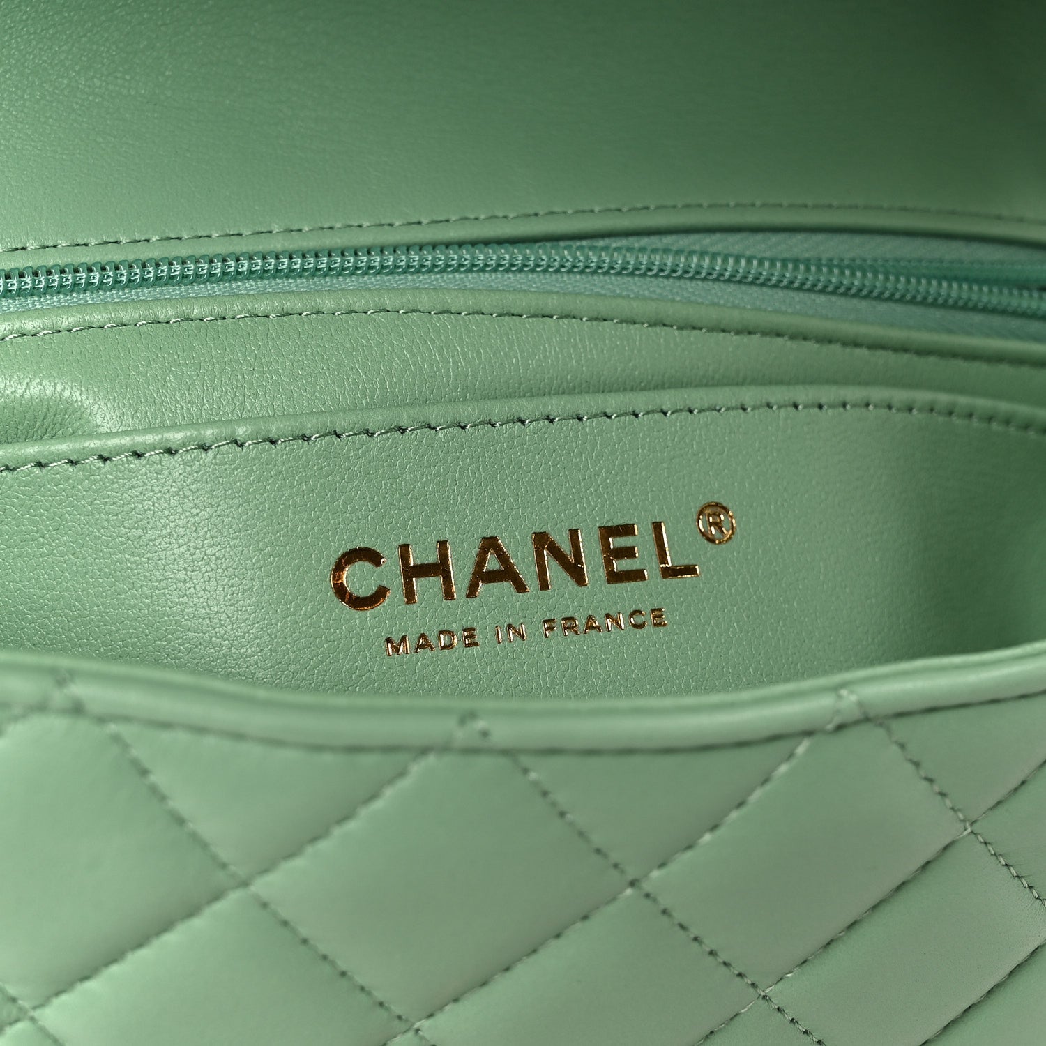 Chanel Lambskin Quilted Mini Rectangular Flap Green 7 of 12