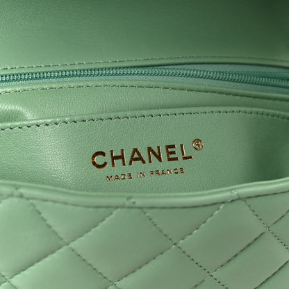 Chanel Lambskin Quilted Mini Rectangular Flap Green 7 of 12