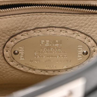 Fendi Cuoio Romano Selleria Bi-Color Mini Peekaboo Iconic Satchel Asfalto Latte 7 of 11