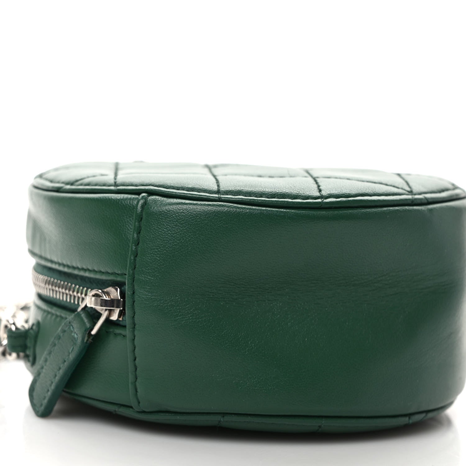 Chanel Lambskin Quilted Round Clutch With Chain Green 6 of 7